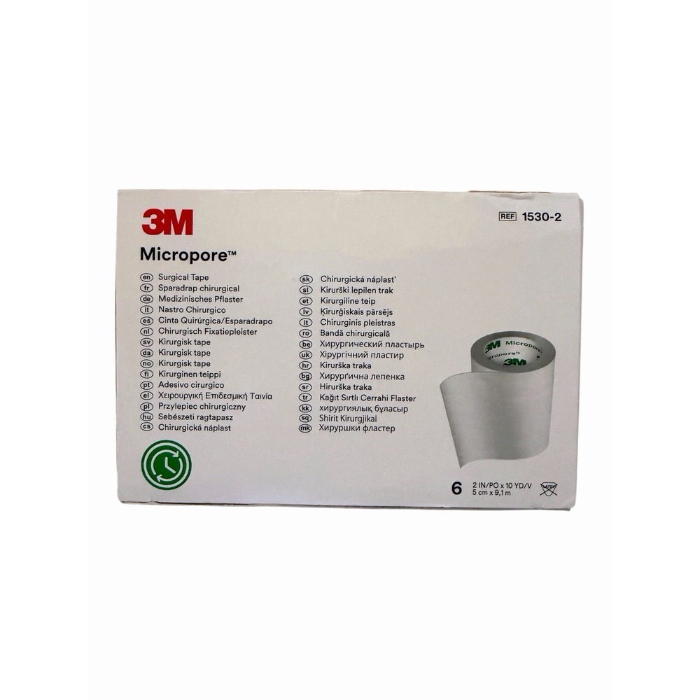 3M Micropore Medical Surgical Tape 1530-2 Skin Friendly 2" x 10 Yds 6 Rolls